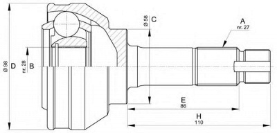 OPEN PARTS cvj570310 -  Шарнирный комплект, приводной вал